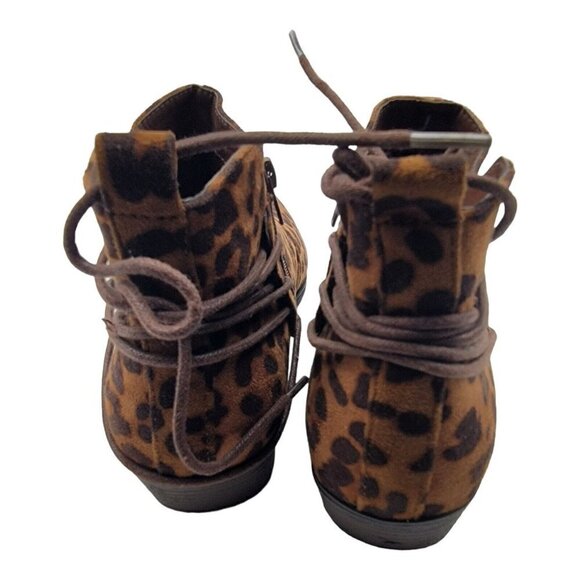 Pierre Dumas Leopard Zoey Ankle Boot  Bootie Tie Back Accent Sz 10 - Picture 4 of 8